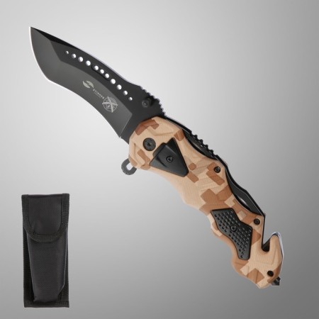 Stinger folding knife, with a slope, hilt - aluminum, steel - 3cr13, blade 9 cm