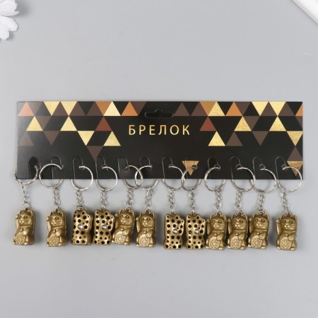 Metal keychain "Cat Mani-Neko" mix 3x2x1.5 cm-4