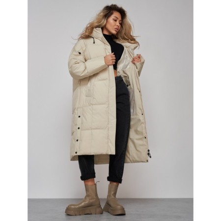 Coat insulated winter female, size 46, beige color-16