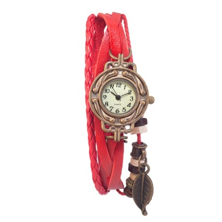 Women's watch "Elios", discrete move, strap 19.5 cm, d-2.5 cm, red-1