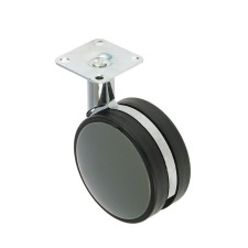 Furniture wheel, d = 82 mm, on the site, without brake, plastic, gray