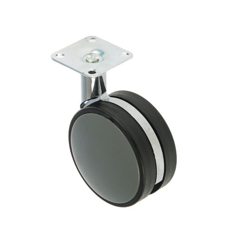 Furniture wheel, d = 82 mm, on the site, without brake, plastic, gray