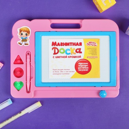 Magnetic board with colored crumbs, 3 stamps included, MIX color-2