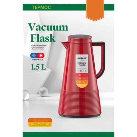 Thermos Bekker Premium BK-4424, plastic, retains a temperature of 12 hours, 1.5 liters-3