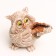 Figure "Owl with violin" brown, 11x8x6cm