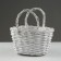 Wicker basket, 24 x 17/24 cm, white, willow