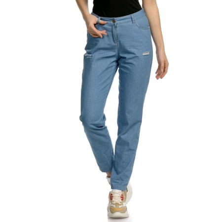 Female trousers, size XS, blue color-4