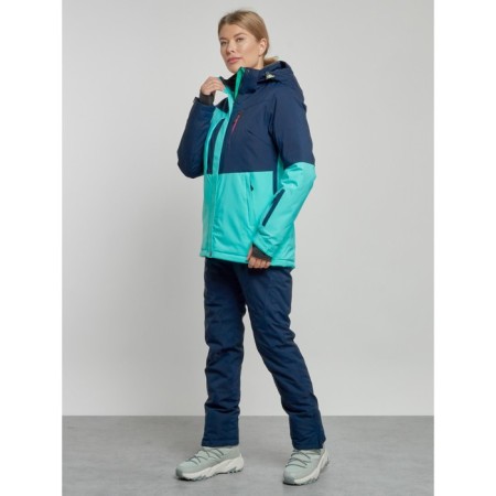 Ski costume female winter, size 48, turquoise color-2