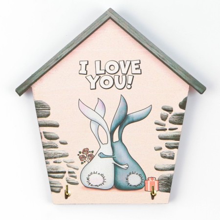 Wall keynet "I love you", 15 x 15.5 cm.-4