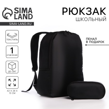 School backpack with the Penal "Classic", 42x28x13 cm, black color