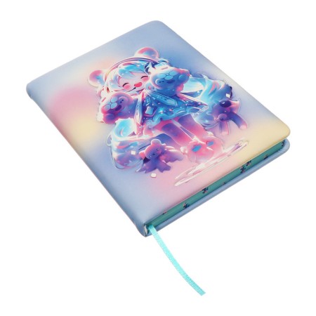 Notebook Gift Book 96l, line, color cut, PVC anime PVC cover (17.7x12.4cm)-3