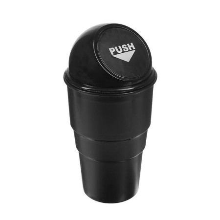 Torso garbage container in a cup holder, black