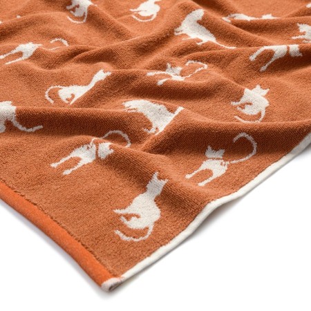Tainted towel, size 70x140 cm, mustard color-3