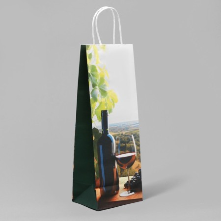 Gift package for a bottle, packaging, "wine", white craft, 13 x 36 x 10 cm-2