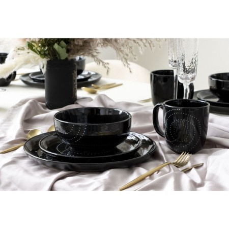 Deep plate ceramic "Ornament", 15.5 x 6.5 cm, 800 ml, black color-10
