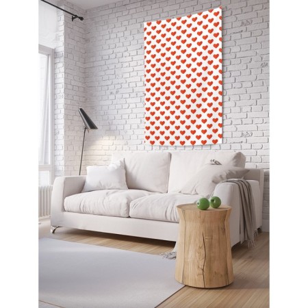 Decorative panel with photo printing "hearts", vertical, size 150x200 cm