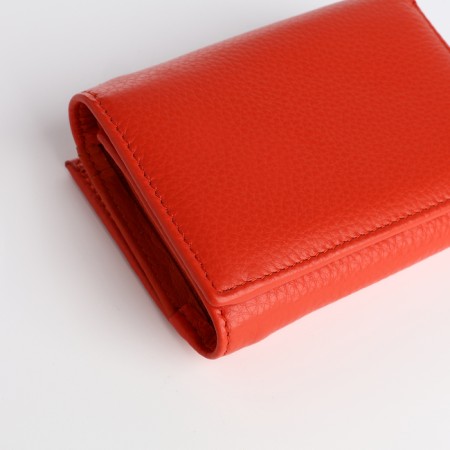 Women's wallet on a magnet, coral color-3