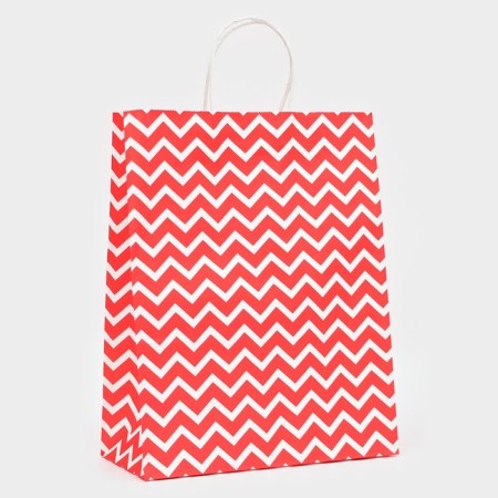 Craft package, red, "broken lines", 33 x 26 x 12 cm-1