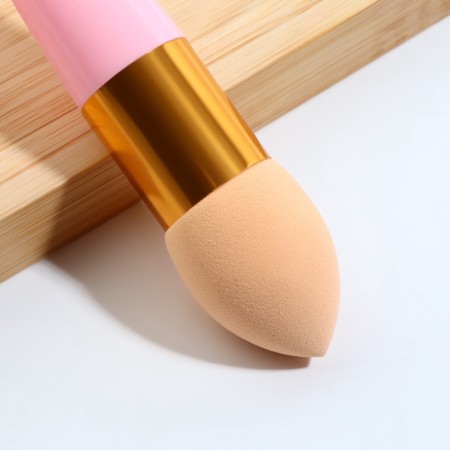 Makeup sponge with a drop “drop”, 10 × 2.5 cm, beige/pink color-2