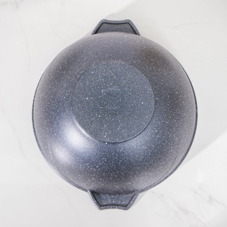 Kazan "Granite", 6 l, glass cover, cast pens, anti -stick coating, black color-2
