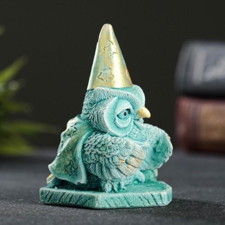 Figure "Owl Librarian" Emerald 9x7x6cm-3