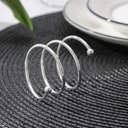 Spiral napkin ring, 4.5 × 4 cm, silver color-1