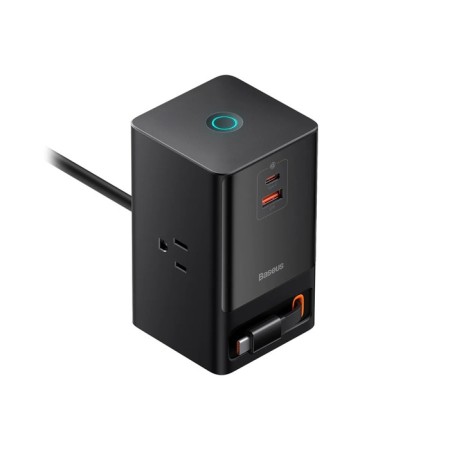Baseus PowerCombo, GAC+2u+2C 65W+Type-C-Type-C, PD, 65W, 1.5 m, black, black-3