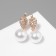 Earrings with pearls "Grace" drop and sphere, white color in gold
