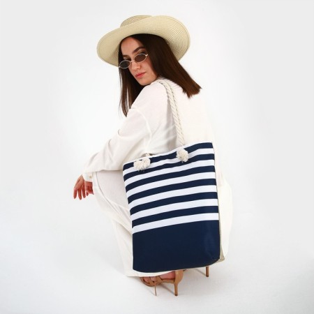 Bag Women's beach on lightning, blue/white color-6