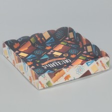 Cookie box, confectionery packaging with PVC lid, “best teacher”, 15 x 15 x 3 cm