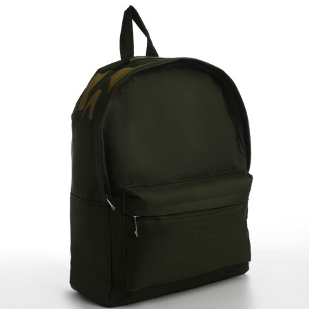 School backpack textile with printing on the upper part, 38x29x11 cm, green color-4