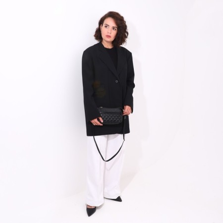 Bag Cross-Bodi with a zipper, black color-7