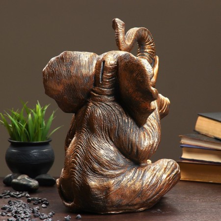 Pigger "Elephant Sitting" Bronze, 40x23x29cm-2