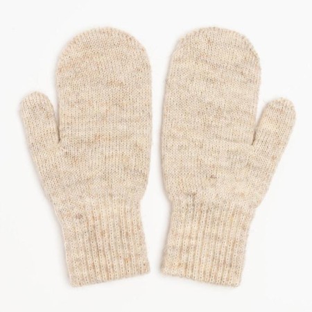 Double children's mittens, color gray melange, size 10 (0-3 years)-1