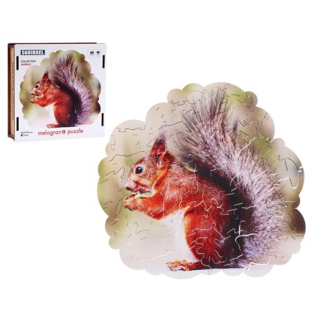 Figure puzzle "Squirrel with a nut", 68 parts, 18.5 × 17.5 cm
