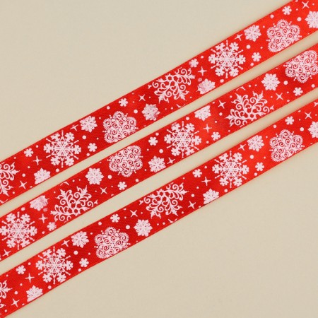 A satin decorative ribbon "Snowflakes", 1.5 cm × 5 m-3
