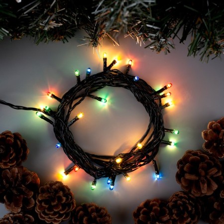 Garland “thread” 3 m, IP20, dark thread, 30 lamps, a glow of multi, 8 modes, 220 V