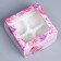 Capcake box, confectionery packaging with a window, 4 cells "Piono", 16 x 16 x 10 cm