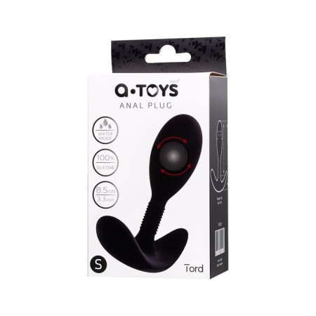 Anal plug A-Toys by Toyfa Tord S, silicone, black, 8.5 cm-8
