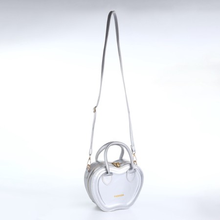 Bag Women's Cross-Bodi with a zipper, silver color-4