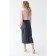 Artificial leather skirt with a belt, size 46