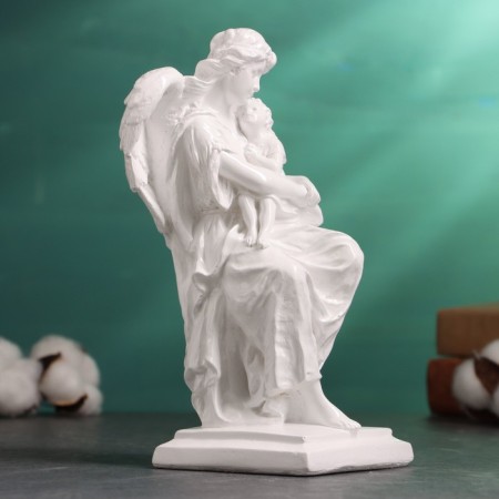 Figure "Angel with a child" 21x12cm, white-3