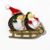 New Year! New Year's Brooch "Hedgehogs" on a sleigh, colored in gold