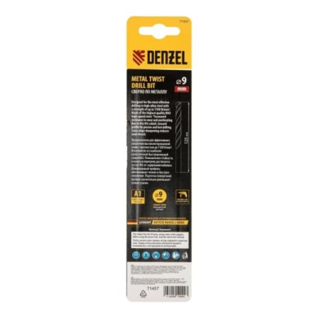 Denzel 71457, 9 mm metal drill, HSS CO-8%-4