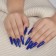 Follow nails, 24 pcs, ballerina shape, dark blue color