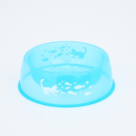 Plastic bowl “cat with fish”, 300 ml, blue-2