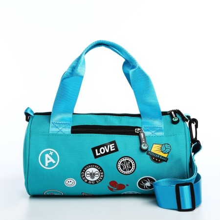 Youth bag with zipper, turquoise color-1