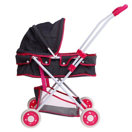 The stroller is universal for dolls, with a basket, a metal frame, mix-6
