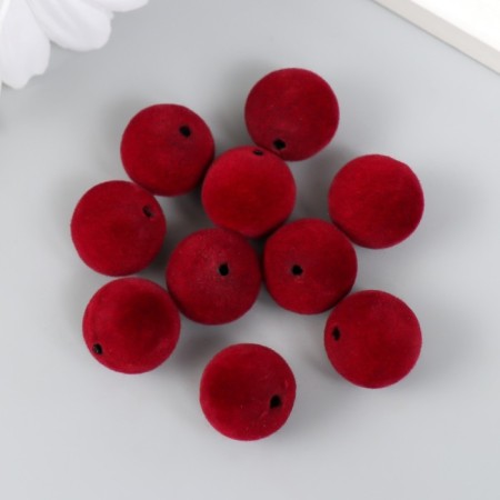 Beads for creativity velvet spraying "Rubin wine" set 10 pcs d = 1.4 cm-2