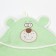 Set for bathing (towel-angle, mitten) with embroidery "Bear", size 100x110 cm, color green